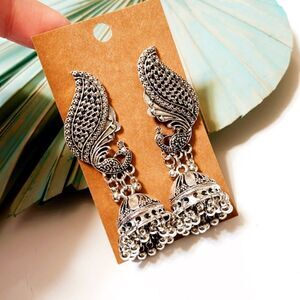 Peacock earrings in silver #149